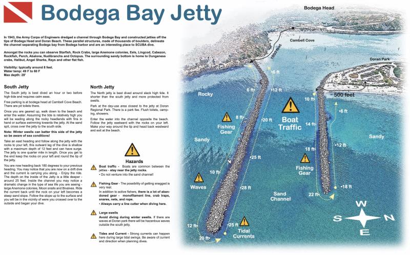 Site Map of Doran Beach, Bodega Bay - Sonoma Coast Dive Site, United States