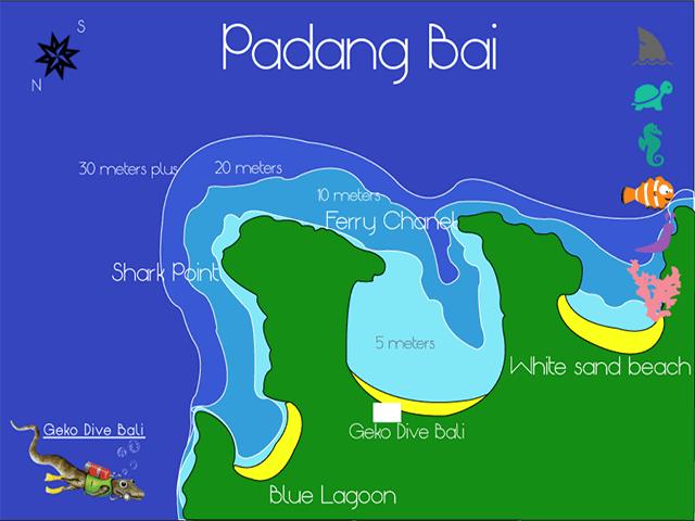 Site Map of Ferry Channel Dive Site, Indonesia