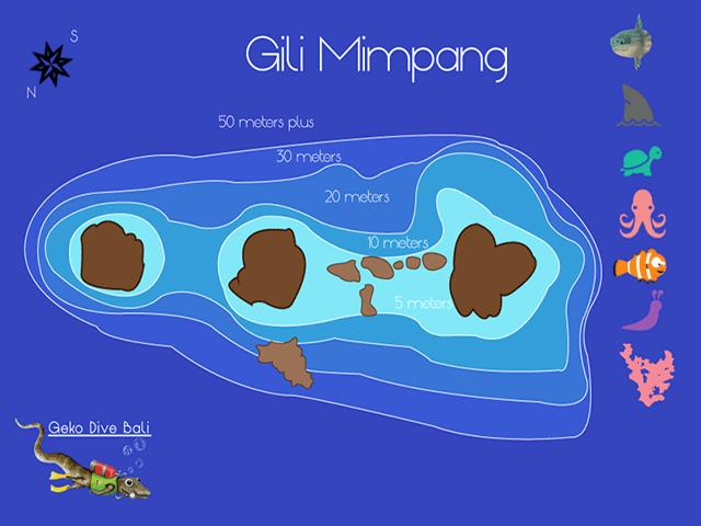 Site Map of Gili Mimpang Dive Site, Indonesia