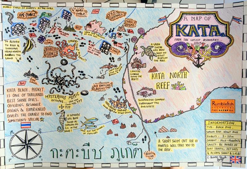 Site Map of Kata Beach - Phuket Dive Site, Thailand