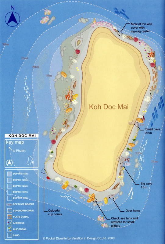 Site Map of Koh Doc Mai Dive Site, Thailand