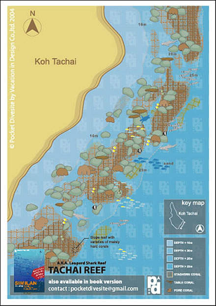 Site Map of Koh Tachai Reef Dive Site, Thailand