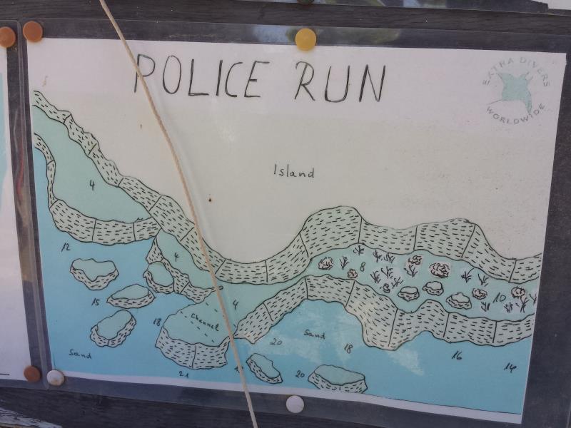 Site Map of Police Run Dive Site, Oman
