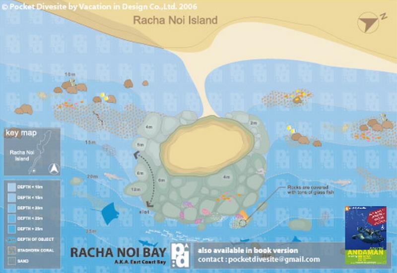 Site Map of Racha Noi Bay Dive Site, Thailand