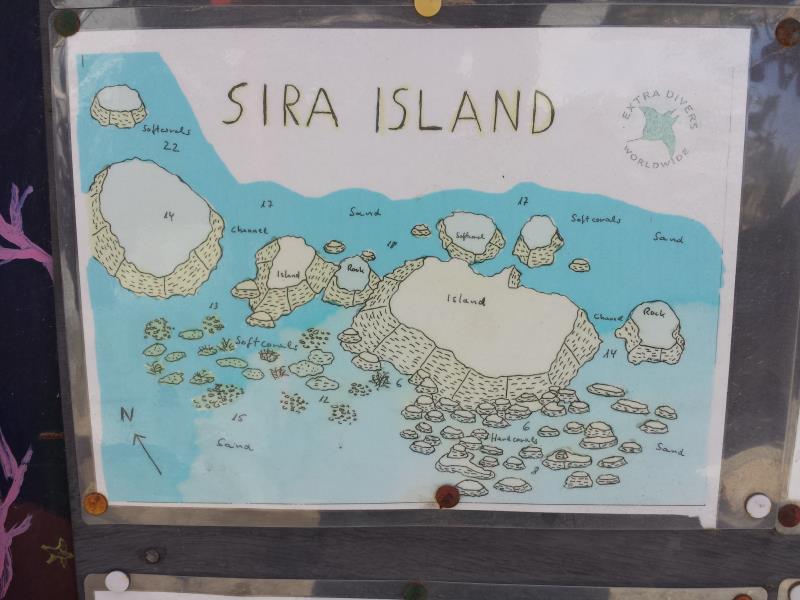 Site Map of Sira Island Swim Dive Site, Oman