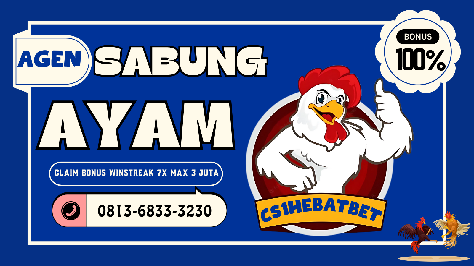 CLUB388 Adalah Agen Sabung Ayam online Terpercaya Di Indonesia Yang Sudah Memiliki Lisensi Resmi Dalam Menjalankan Operasinya di bandar CS1HEBATBET. Pastinya anda ingin bermain dengan situs terpercaya yang sudah terjamini untuk pembayaran proses kemenangan. Situs resmi sabung ayam pertama di indonesia, tentunya menjadi bandar taruhan yang sudah sangat berpengalaman, dimana proses kemenanggan anda akan diposes berapa pun nominalnya.