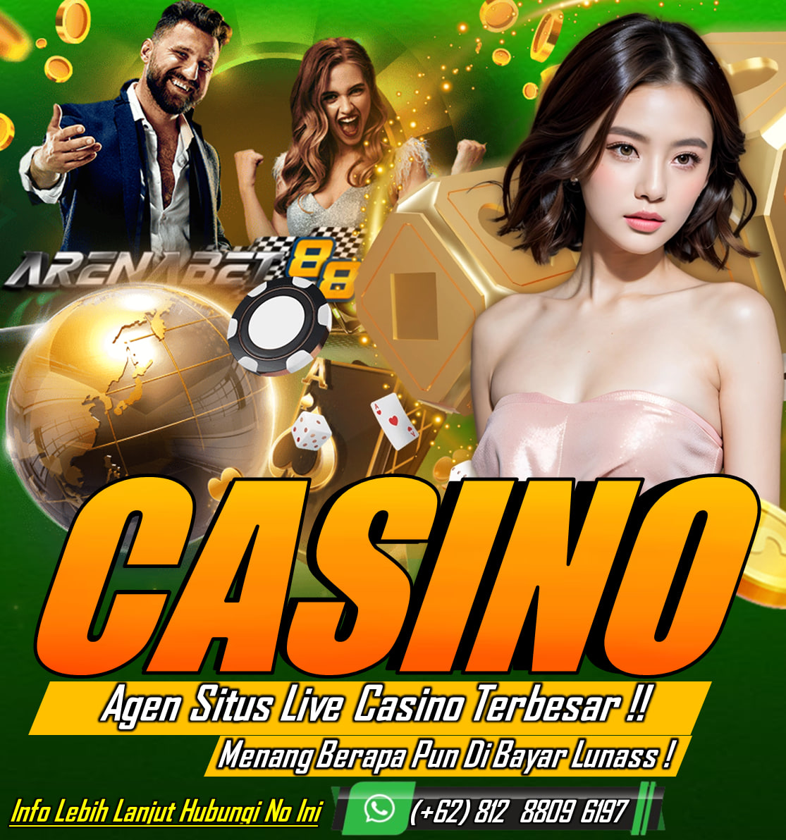 ARENABET88 mampu menambah keahlian pemain profesional dunia dalam bermain taruhan judi live casino online karena kami berikan kemudahan meraih sensational. Hanya di agen live casino online resmi bisa berikan banyak keuntungan setiap hari, dimulai dari bonus deposit 10% untuk akun yang baru saja mendaftar, lalu tambahan 5% setiap harinya setelah melakukan setoran awal. Selain itu, ARENABET88  memiliki +999 opsi taruhan kasino bisa dimainkan hanya perlu menggunakan 1 ID saja. Kini saatnya kamu yang butuh penghasilan tambahan, cukup mengeluarkan modal 25rb, Lalu bermain di agen live casino online resmi dunia untuk dapat meraih ratusan juta dalam semalam

Ayo segera daftarkan diri anda di agen arenabet88.
Melayani dalam 24 Jam Setiap Hari
👉 Kontak WhatsApp : (+62)822-7677-3973
👉 Telegram : @VIParenabet88
BERMAIN DENGAN SPORTIF & BERMAIN UNTUK MENANG

#arenabet88 #viparenabet88 #agenlivecasino #daftarlivecasinoonline #livecasino #bandarcasinoonline #situslivecasinoterpercaya #menangberapapundibayar #livecasinoterbesar #agenbaccarat #daftarroulete #sicbo #balkjack #livecasinoclub388 #agenclub388 #daftarlivecasinoclub388