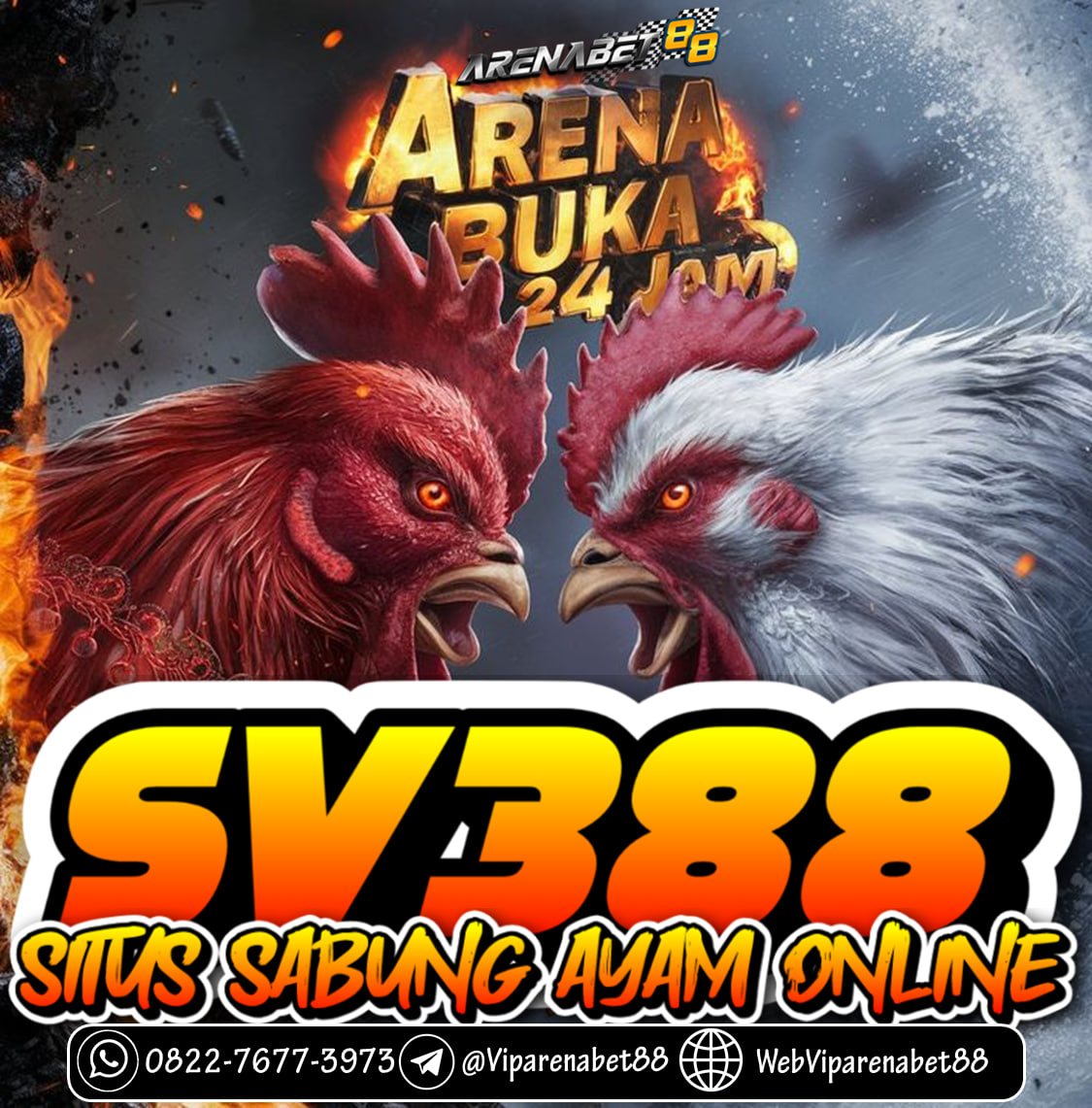 SV388 sudah sangat dikenal sebagai agen sabung ayam online 24 jam non stop dengan kualitas tinggi seperti tampilan siarannnya yang sangat jernih dan anti lag. Menyedikan banyak keunggulan menjadikan agen SV388 memliki ribuan member aktif setiap harinya, Hal ini berkat bonus jackpot 7x win strike sebesar 100% yang diberikan pada saat awal pendaftaran pastinya bakal untung banget!. Tidak heran jika sabung ayam online menjadi situs taruhan terbaik, bahkan menggunakan bettingan terendah dapat meraih puluhan juta. Kini giliran kamu untuk bisa meraih jackpot 7x win dijamin wd tanpa lag hanya di agen resmi SV388 sabung ayam online 24 jam.

Hubungi kontak resmi agen VIP arenabet88 dibawah:
Whatsapp : 0812-8809-6197
TELEGRAM : @viparenabet88
Kepuasan anda menjadi prioritas utama kami sepenuh nya.
#arenabet88 #viparenabet88 #agensv388 #daftarsv388 #sv388 #sabungayamonlinesv388 #bandarsv388 #sabungayambali #sabungayamkalimantan #arenasabungayamonline