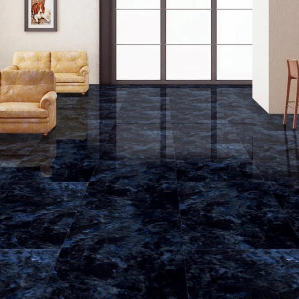 Blue floor tiles