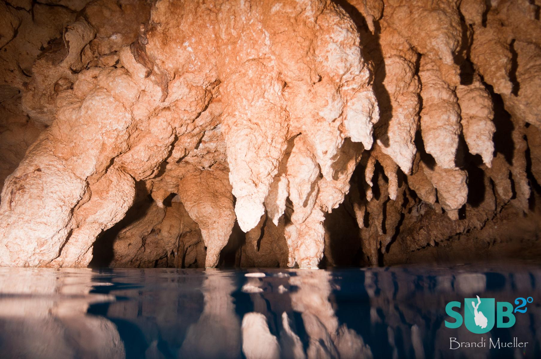 Chandelier Caves has three air pockets where divers can stick their heads up and breathe.  The limestone stalagmites and stalactites make for an interesting dive. 