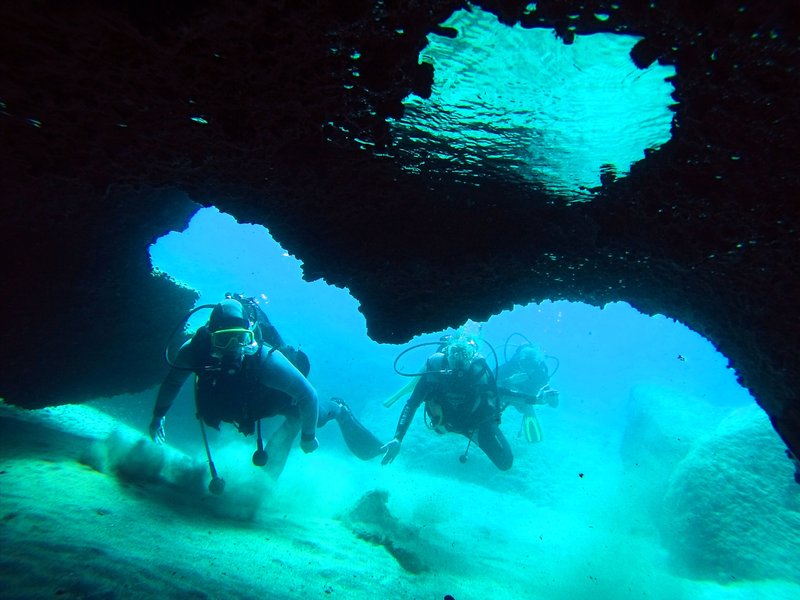 Diving in caves