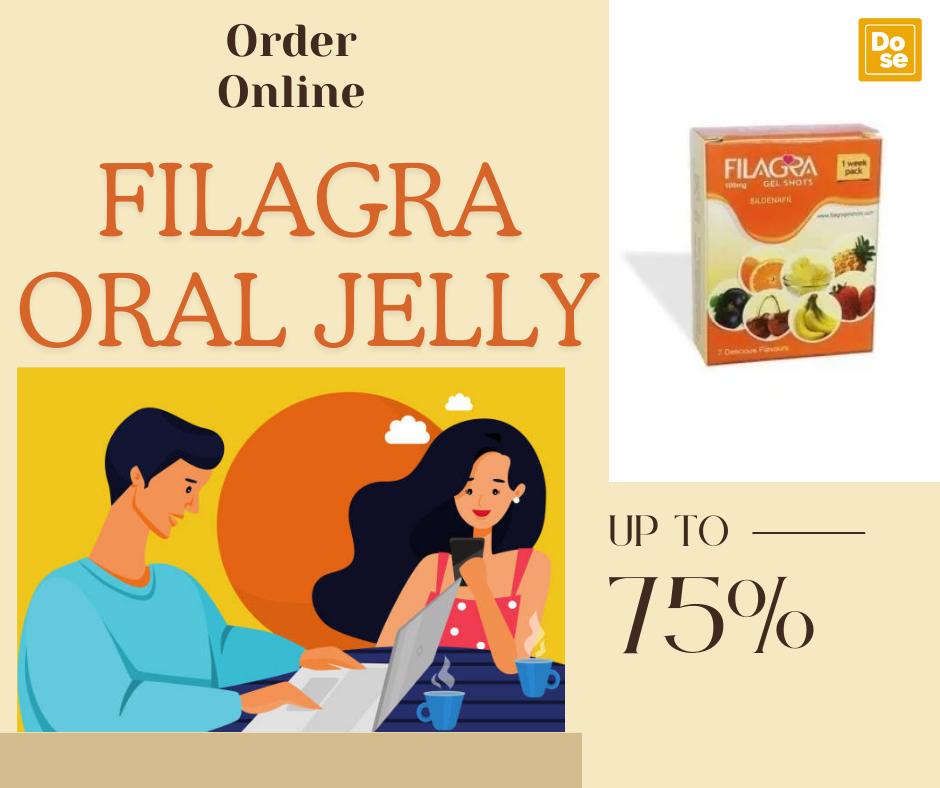 Filagra Oral Jelly uses to treat erectile dysfunction. It contain sildenafil citrate oral jelly. Filagra gel shots is available at Dosepharmacy. https://www.dosepharmacy.com/filagra-100mg-oral-jelly