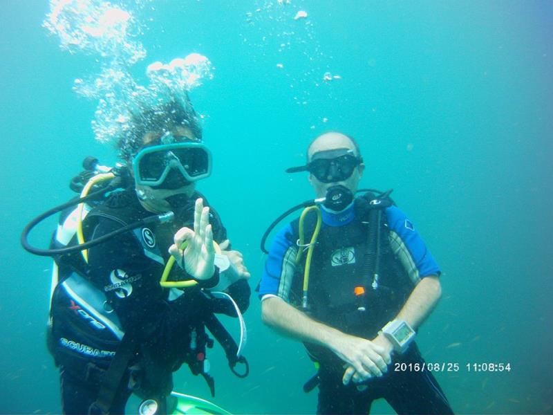 Husband and Wife diving