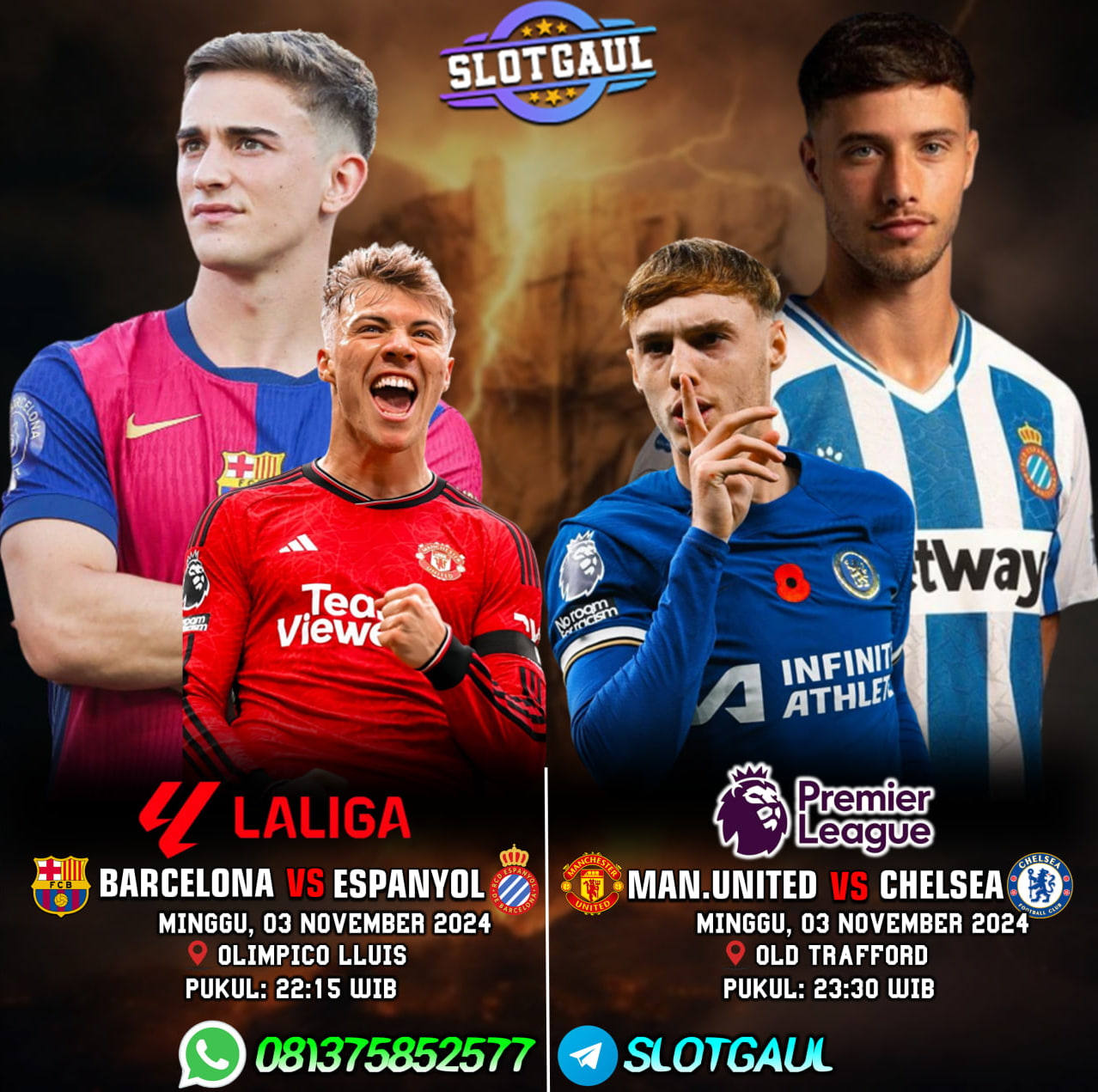 JADWAL BOLA TERUPDATE LA LIGA X PREMIER LEAGUE BURUAN PASANG TARUHAN BERSAMA AGEN SLOTGAUL AMAN DAN TERPERCAYA #slotgame #lagaayam #agentogel #togelonline #agenterpercaya #daftarcasino #livecasino #judiayam #ayamtarungmedan #bolamania #angkajitu #betting #bolabetting #agenbola #nomorjitu #gameslot #gameonline #jawdalbola #ligaspain #TaruhanBolaLive #bolaviral #ligainggris #ligachampions KALO KAMU MAU CARI CUAN HANYA DI SLOTGAUL SOLUSINYA!!!