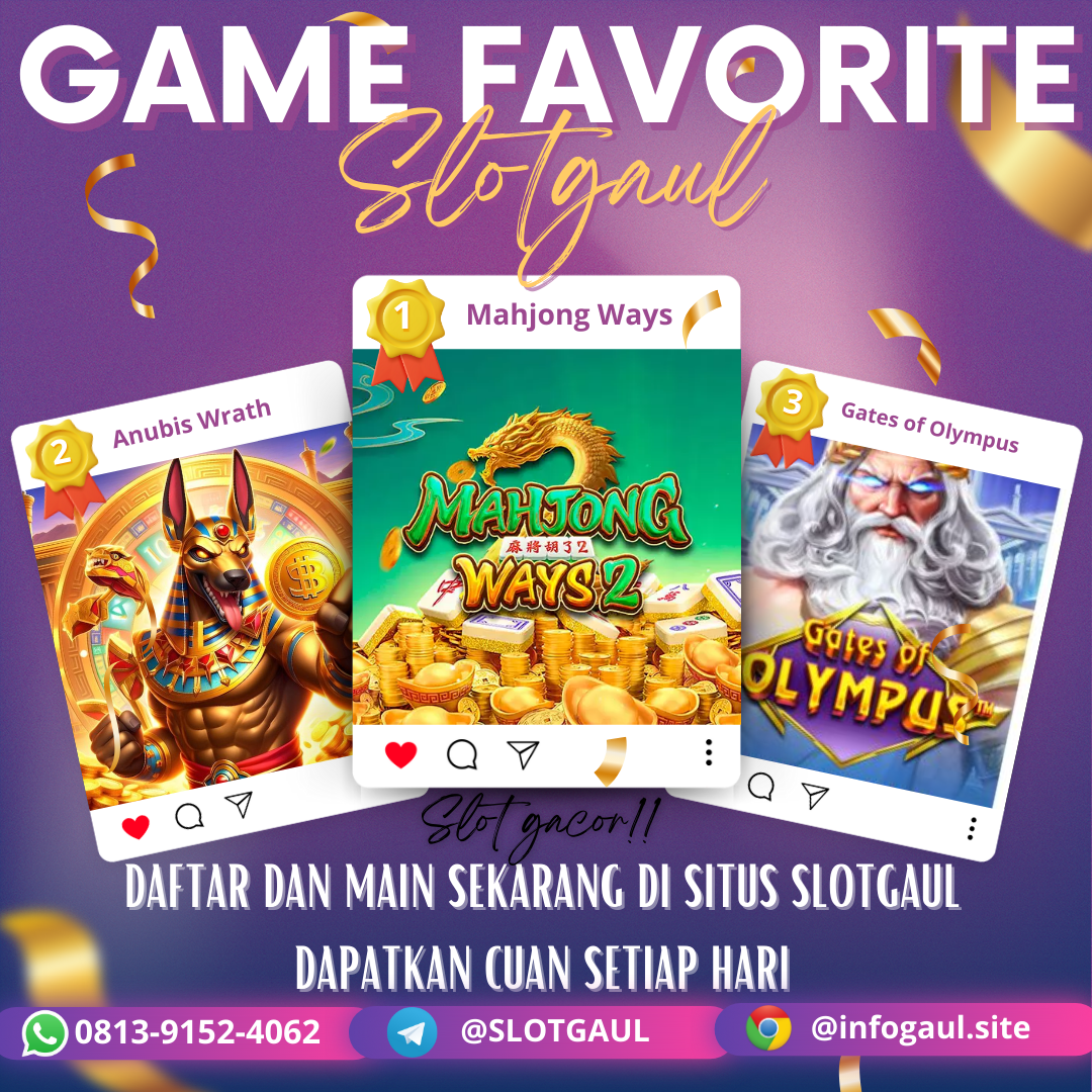 Mainkan Semua game di SLOTGAUL dan pilih game terbaik dan win rate tertinggi, bingung mau nyari Admin Beting Online yg Lengkap dan fast respon ? Cus Join di SLOTGAUL dan nikmati pelayanan ramah & Fast Respon no ribet Info lebih lanjut bisa hubungi Official kami yaa.. 
Telegram: @slotgaul