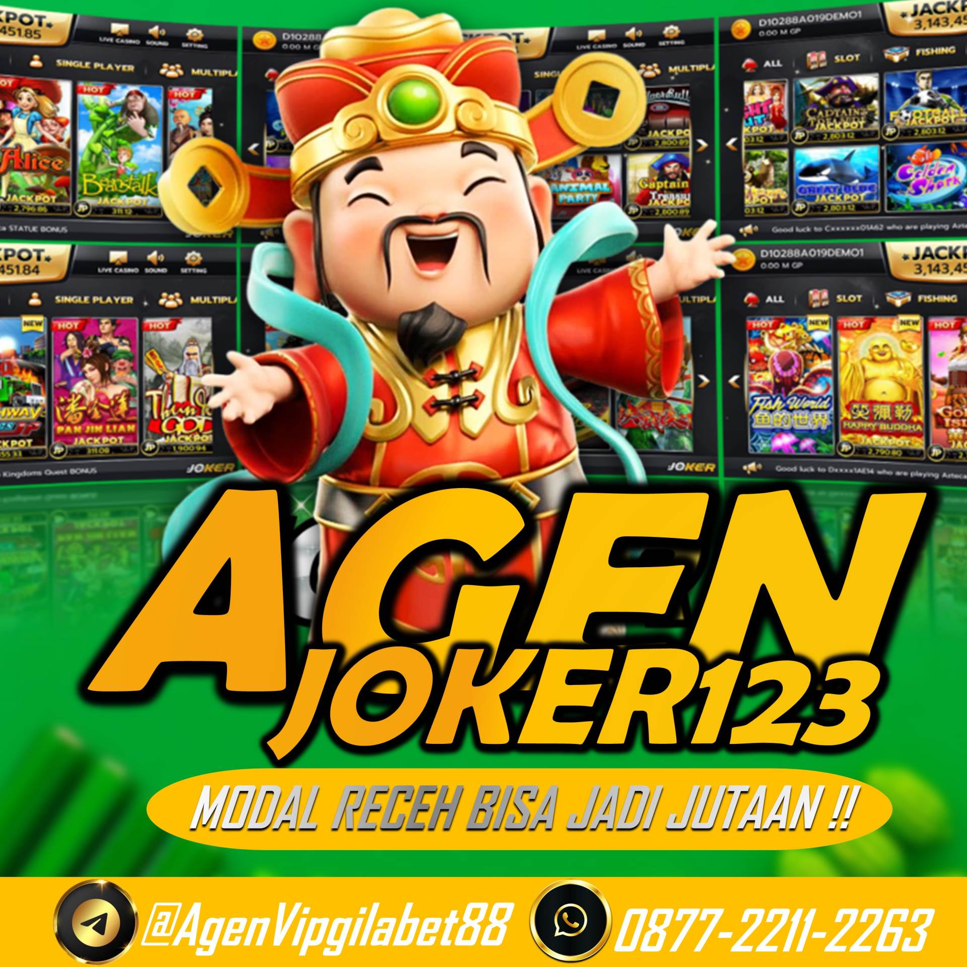 Gilabet88 merupakan agen slot gacor joker123 yang saat ini sedang populer di kalangan pemain slot online, kamu bisa mendaftarkan akun joker123 melalui kontak kita berikut ini : whatsApp: 087722112263, sesudah kamu mendapatkan akun slot gacor, kamu bisa bermain dengan modal 25k sampai puas dan mendapatkan hackpot maxwin di gilabet88.
#gilabet88 #vipgilabet88 #bandarslotonline #daftarslot