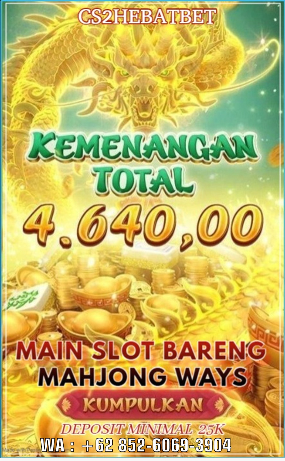 DAFTAR DI AGEN HEBATBET
WHATSAPP 1 : +62 852-6069-3904
WHATSAPP 2 : +62 813-7812-4599