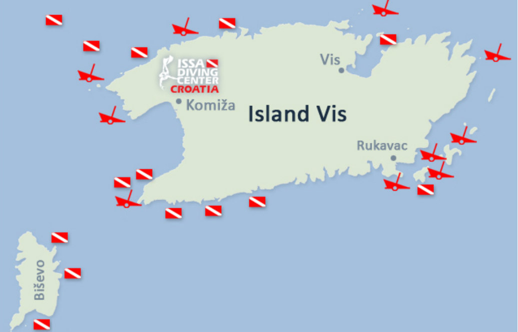 Island Vis diving hotspots. 