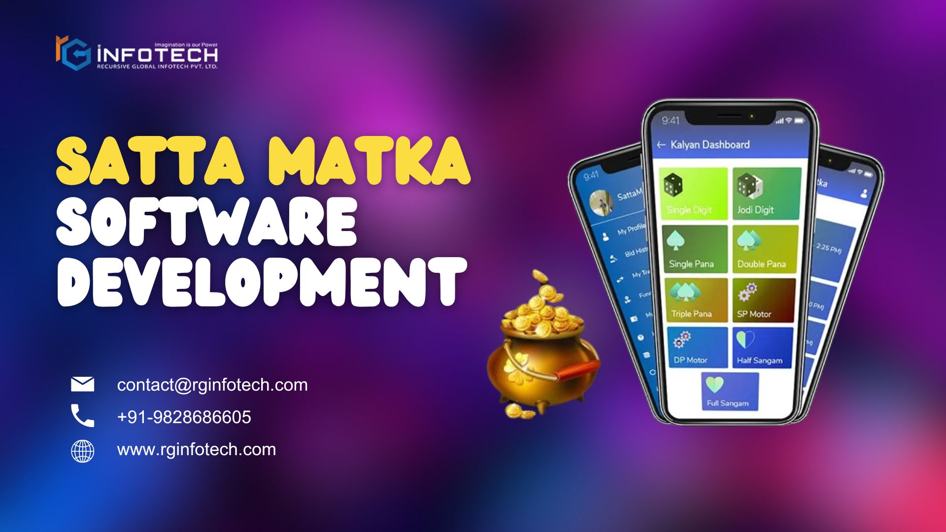 Boost your Satta Matka gaming platform with our specialized Satta Matka software development services. Our expert developers create user-friendly interfaces and robust backend systems for seamless gameplay, secure transactions, and efficient platform management. Explore the potential of your venture with our bespoke services.

Read More: https://shorturl.at/bEMW4

Call/WhatsApp: +919828686605

Email: sales@rginfotech.com