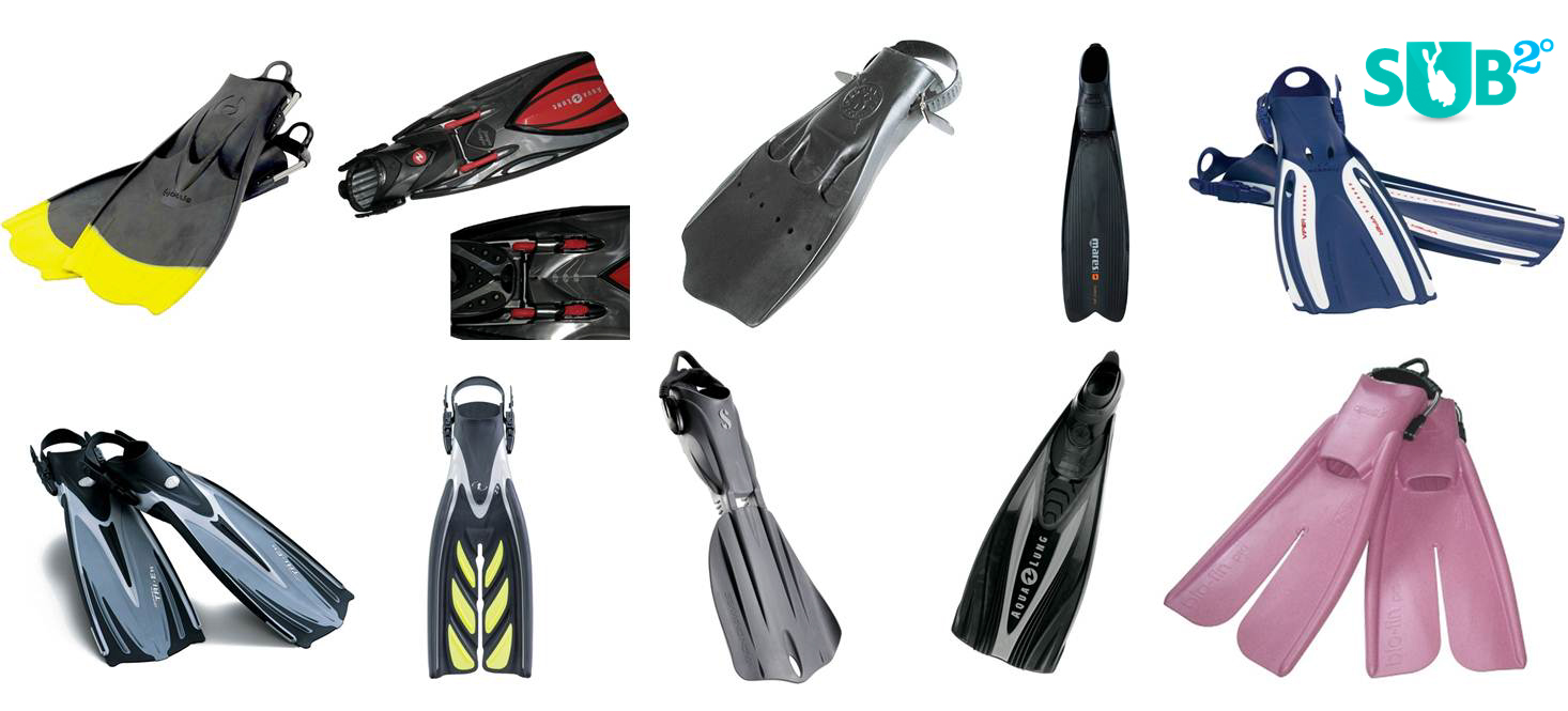 Fins come in all shapes, colors, and sizes.  Here's a few examples of popular fins currently on the market.  Product photos from Leasurepro.com.