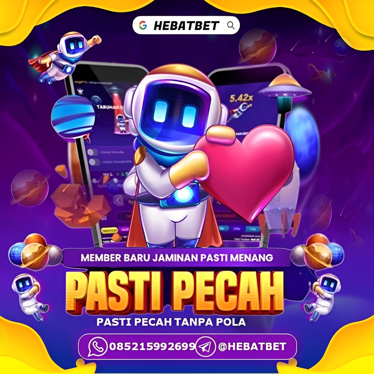 Spaceman merupakan game slot gacor terbaik dan terpercaya pragmatic play yang memiliki RTP live tertinggi hingga 99% dan sangat direkomendasikan karena spaceman slot memiliki peluang besar mendapatkan jackpot x1000 yang mungkin tidak ada tandingannya dibanding game slot lainnya. Slot spaceman gacor resmi terbaru memiliki design terbaik yaitu luar angkasa dengan astronot yang berkeliling mencari kemenangan maxwin.

Apakah kamu sudah tahu bahwa hari ini spaceman slot sudah menjadi perbincangan hangat di kalangan pecinta judi onlline karena slot spaceman menawarkan pengalaman bermain slot gacor terbaik dan mempunya pelayanan premium di costumer service spaceman untuk menanyakan segala hal tentang situs slot spaceman terbaik dan terpercaya, segera kunjungi situs kami untuk bergabung dengan spaceman slot sekarang juga.
Daftar GRATIS!! Minimal Deposit Hanya 25 RIBU!!!
Mau Join ?? Langsung via WhatsApp kita :
WHATSAPP : (+62) 85215992699
TELEGRAM : @hebatbet
DAFTAR KLIK DISINI