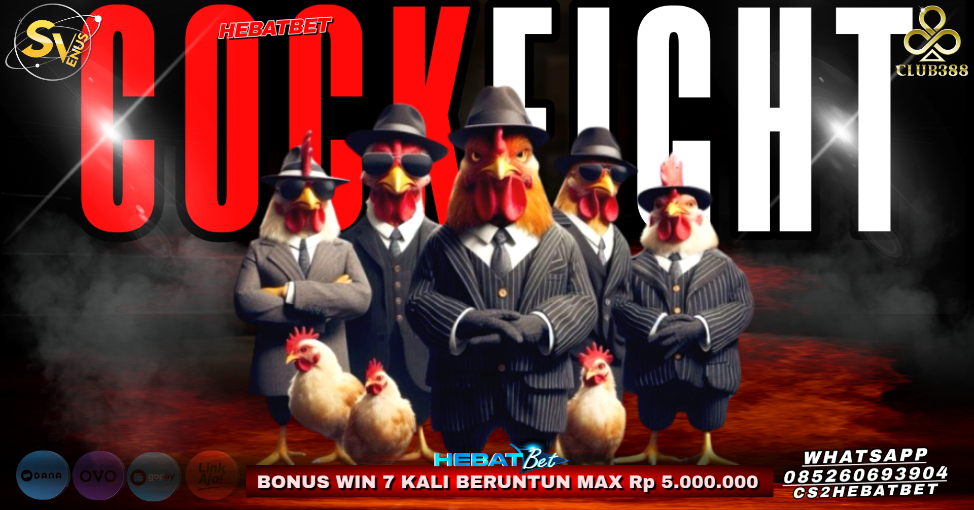 Dapatkan bonus Win 7X secara Beruntun dan rasakan siaran terbaik . Pecinta sabung ayam wajib join karna kapan lagi bisa mendapatkan bonus sebesar Rp 5.000.000. Jadi jangan dilewatkan kesempatan buat bettingannya.