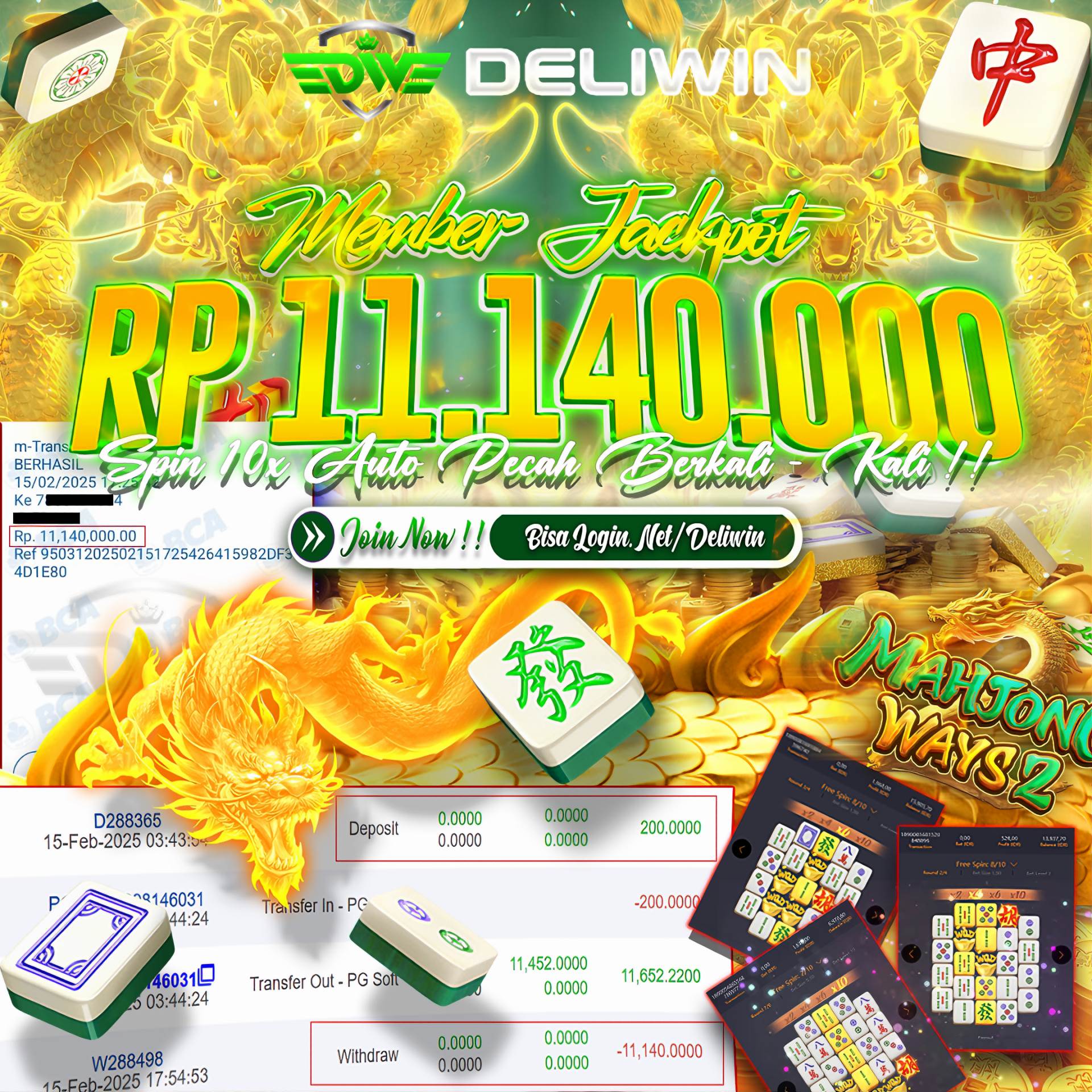 MAHJONG  AUITO GAR BOISS KU HANYA MODAH TIPIS WD MELEGIT 