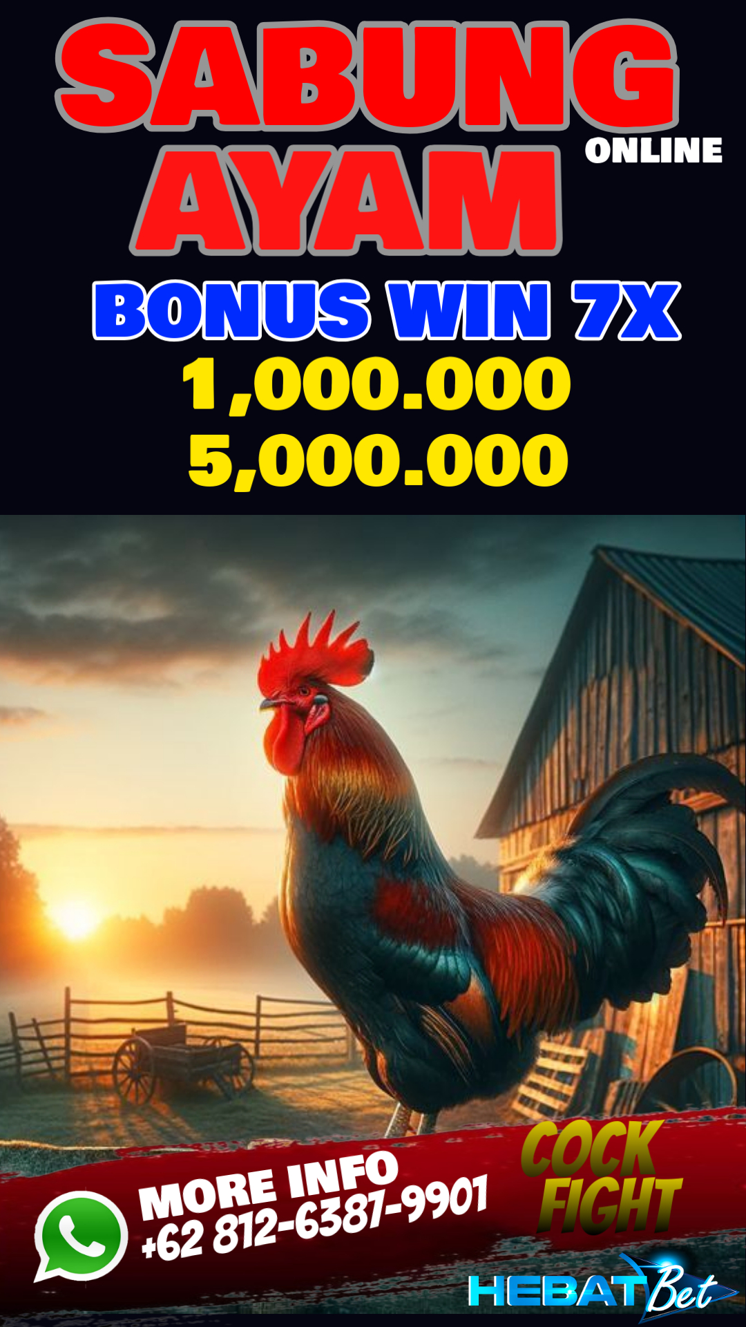 Agen HEBATBET adalah agen sabung ayam online ter aman dan terpercaya di indonesia, Menyediakan bonus win 7 x beruntun, dan maximal hadiahh Rp 5.000.000.00 📷yuk join sekarang Daftar : https://s.id/VVIPHEBTABET Minimal Deposit Hanya 25 RIBU!!!💸
Mau Join ?? Langsung via WhatsApp kita :
📲WhatsApp : 0812-6456-4394
📲Telegram : @Vviphebatbet
Rasakan Sensasi Nya Hanya Di VVIPHEBATBET
NB: Bergabung Bersama Hebatbet Anda akan Mendapatkan Pelayanan dan Bonus Terbaik. Mari Bergabung Bersama Kami Saat Ini Juga !!
 ... lebih sedikit